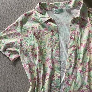 Pastel Floral Short-Sleeve Button Shirt